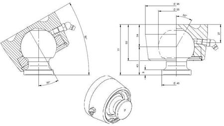 PALLA PER CILINDRO TELESCOPICO FI 55 max. 15 Ton