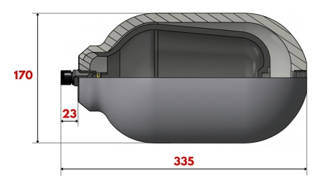 HIDRAULINIS AKUMULIATORIUS 3.8 LIT - BSP1/2''