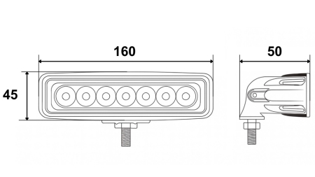 LAMPADA DA LAVORO A LED - LUCE 6 LED 18W 12V-24V