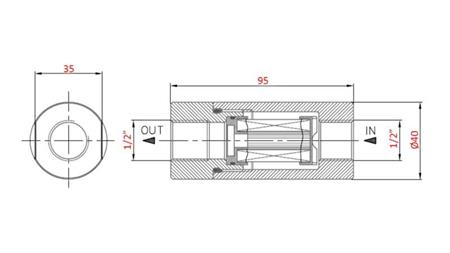 HYDRAULISK TRYKKFILTER 1/2 - 30u - 20LIT - 220bar