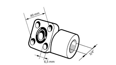 VAMZDINIO SUJUNGIMAS 3/4 - TIESUS FLANŠAS BOSCH fi 40