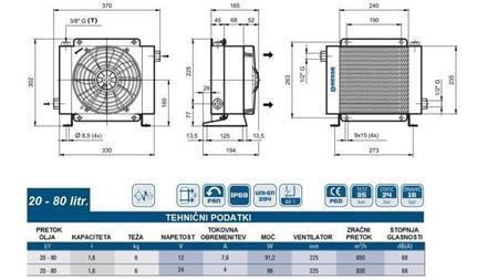 ENFRIADOR DE ACEITE DC 24V HY01604 20-80 LIT