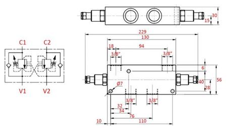 VALVOLA OVERCENTER 3/8