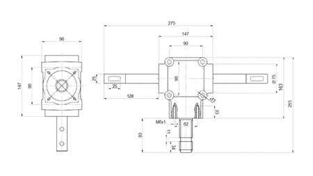 REDUKTOR KĄTOWY PODWÓJNY WAŁ 1: 1.14 (27HP-20kW)