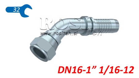 HIDRAVLIČNI PRIKLJUČEK DKJ JIC74° ŽENSKI KOLENO 45° DN16-1 1/16-12