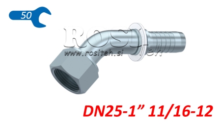 HIDRAULINĖ SĄSAJA DKORFS MOTERŲ ELBOW 45° DN25-1 11/16-12