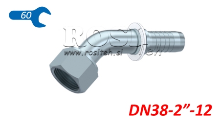 HIDRAULINĖ SĄSAJA DKORFS MOTERŲ ELBOW 45° DN38-2