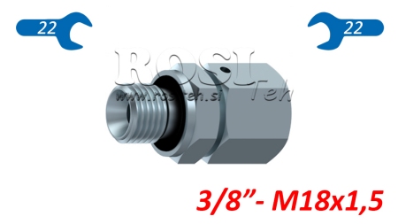 HIDRAULINIS DVOVIJAČNIK UVOJNI VIJAČNI SPOJ AOVR ED BSP3/8 - M18X1,5