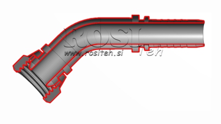 HIDRAULINĖ SĄSAJA BSP MOTERIS ELBOW 45° DN25-1 1/4