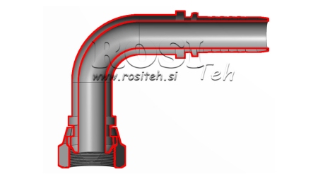 HIDRAULINĖ SĄSAJA BSP MOTERIS ELBOW 90° DN19-M26X1,5