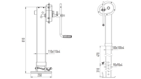 PIE DE SOPORTE ROSCADO 400mm - 10.000kg