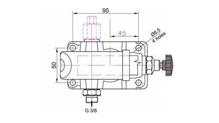 BOMBA MANUAL 12CC -SD- DIRECCIÓN ÚNICA - dimensiones