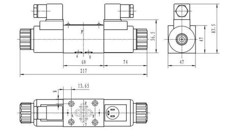 HYDRAULICZNY ZAWÓR ELEKTROMAGNETYCZNY CETOP 3 12_24_230V N2_wymiary