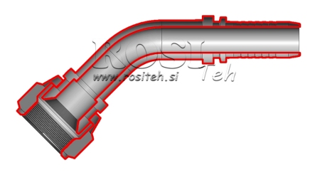 HIDRAULINĖ SĄSAJA DKJ JIC74° MOTERIS ELBOW 45° DN25-1 5/16-12