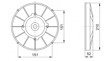 VENTILATOR AKSIJALNI 190mm POTISNI 12V