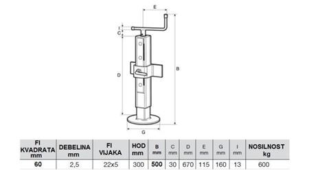 PIE DE SOPORTE DE ROSCA AJUSTABLE 300MM - 600KG
