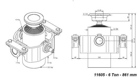 CYLINDER TELESKOPOWY KOMPAKTOWY 6 STOPNI 861mm x125 -KULKA