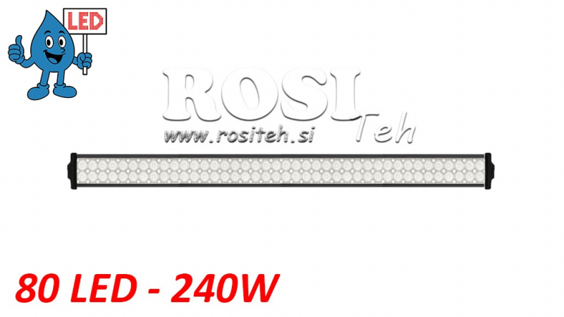 LAMPADA DA LAVORO A LED - LUCE 80 LED 240W 12V-24V COMBO 106cm MEGA