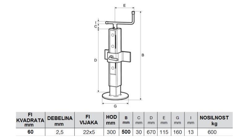 PIE DE SOPORTE DE ROSCA AJUSTABLE 300MM - 600KG