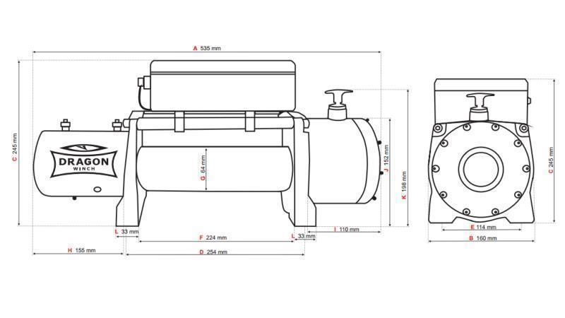 24 V ELEKTRINIS WINCH DWM 12000 HD - 5443 kg