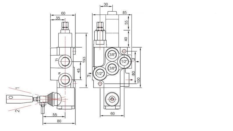 HYDRAULISK VENTIL 1xP40 FLYTENDE